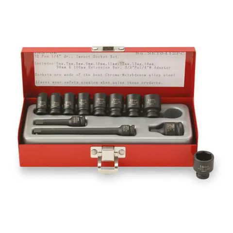 Pipesett 1/4" metrisk – 12 deler