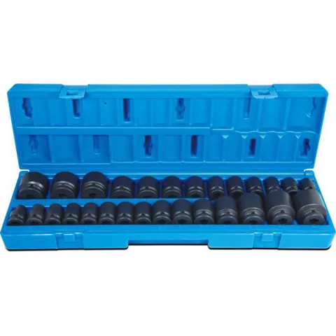 Pipesett 1/2" tommer og metrisk – 28 deler