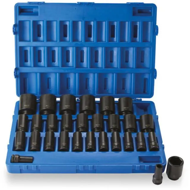 Pipesett 3/4" metrisk sekskant – 29 deler