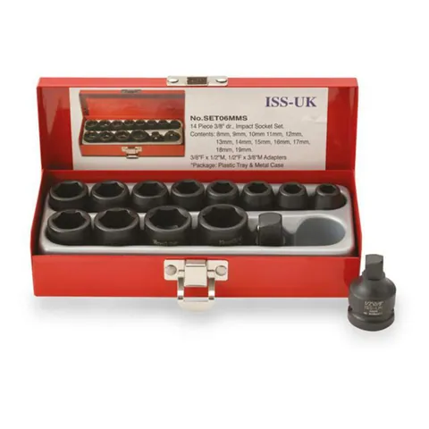 Pipesett 3/8" metrisk – 14 deler