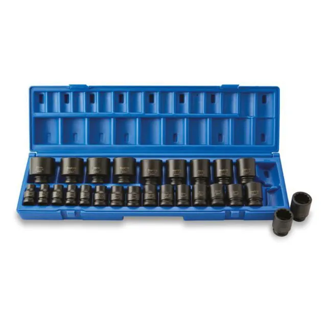 Tolvkant pipesett 1/2" metrisk – 26 deler