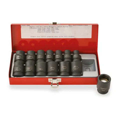 Magnetisk pipesett 1/2" metrisk – 14 deler