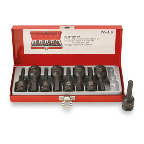 Unbrakosett 1/2" tommer – 9 deler