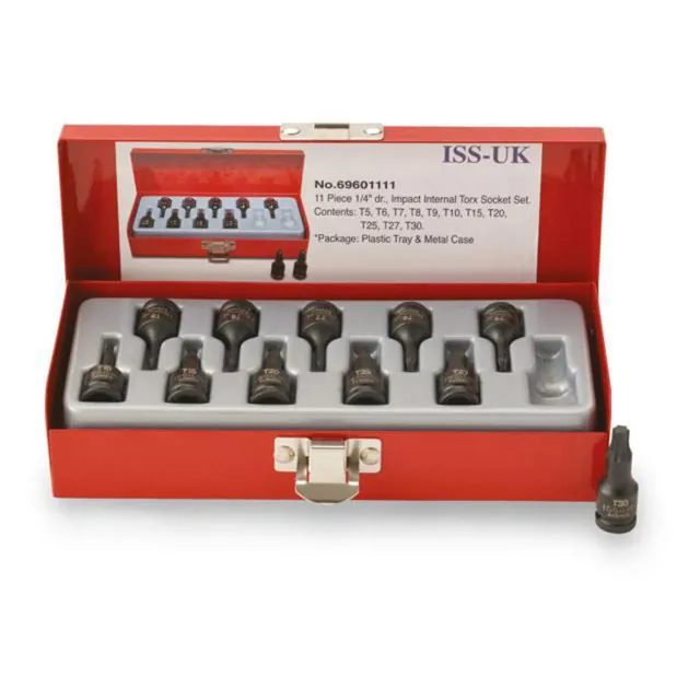 Torxsett (utvendig) 1/4" – 11 deler