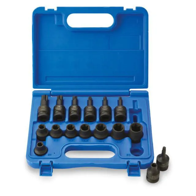 Torxsett innvendig og utvendig 1/2" – 16 deler