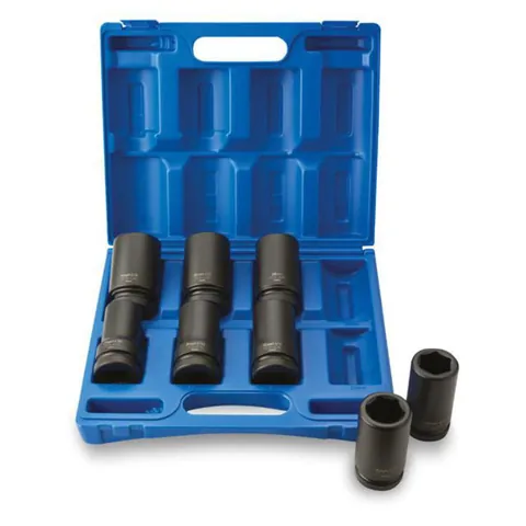 Hjulmuttersett 1" metrisk – 8 deler, lange piper