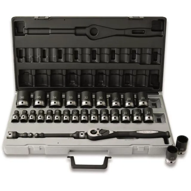 Tolvkant multisett 1/2" metrisk – 29 deler, standard