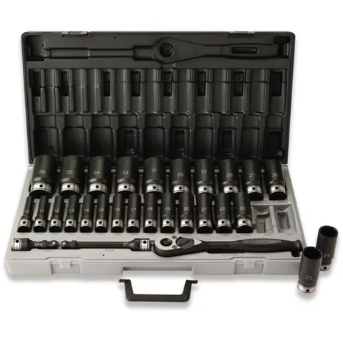 Tolvkant multisett 1/2" metrisk – 29 deler, lange
